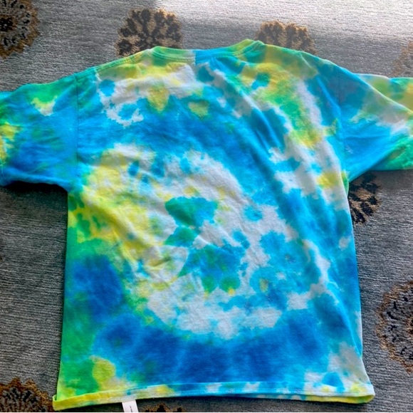 Blue Green Dye T Shirt cotton top boy girl new 12 M - Picture 1 of 2